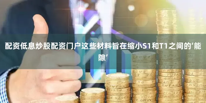 配资低息炒股配资门户这些材料旨在缩小S1和T1之间的‘能隙’