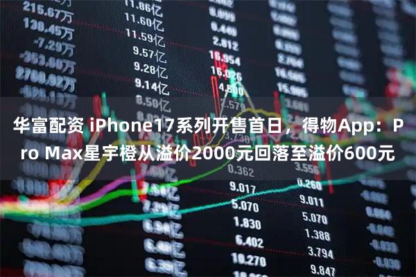 华富配资 iPhone17系列开售首日,得物App:Pro Max星宇橙从溢价2000元回落至溢价600元